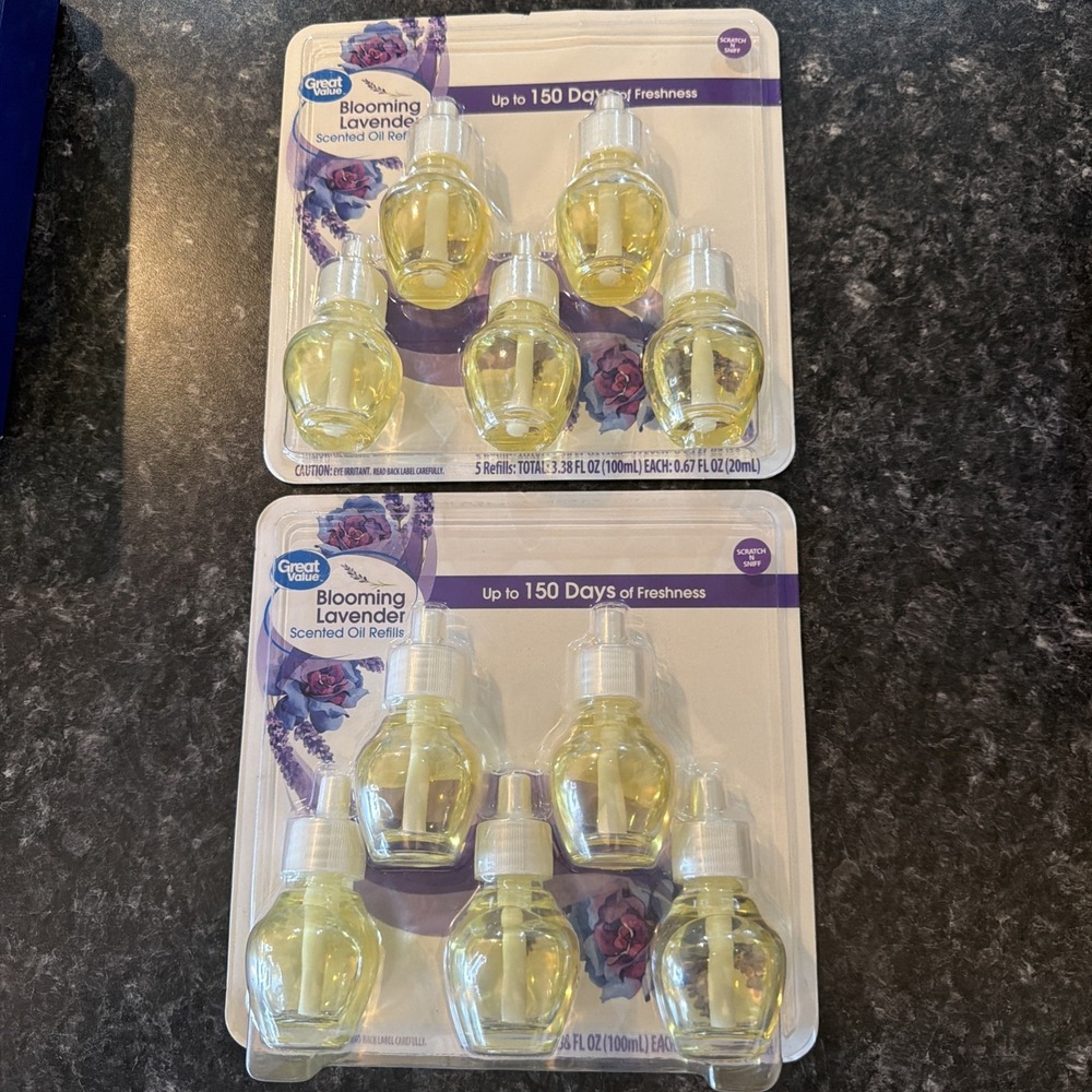 Great Value Blooming‎ Lavender Scented Oil Refill Pack 2 Packs Of 5 Refills